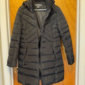 Kenneth Cole Reaction Black Puffer Coat—size S